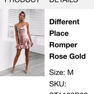 Pink satin/silk formal romper